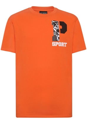 Plein Sport logo-print cotton T-shirt - Orange