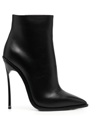 Casadei pointed leather boots - Black