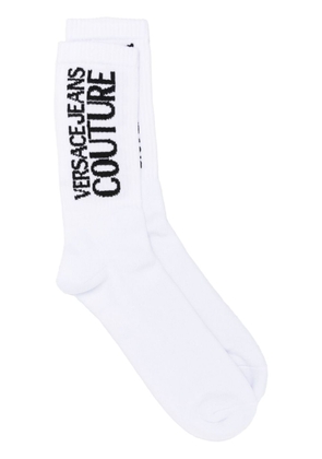 Versace Jeans Couture intarsia-knit logo stretch-cotton socks - White