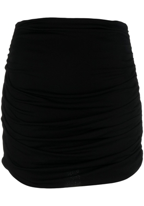 Tory Burch ruched high-waisted mini skirt - Black