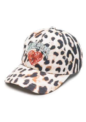 Bimba y Lola leopard-print cotton baseball cap - Neutrals