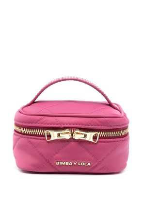 Bimba y Lola logo-lettering quilted makeup bag - Pink
