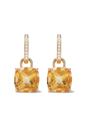 Kiki McDonough 18kt yellow gold Kiki Classics citrine and diamond detachable hoop earrings