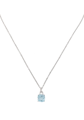 Kiki McDonough 18kt white gold Kiki Cushion topaz and diamond pendant necklace - Silver