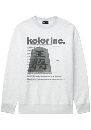 Kolor graphic-print cotton sweatshirt - White