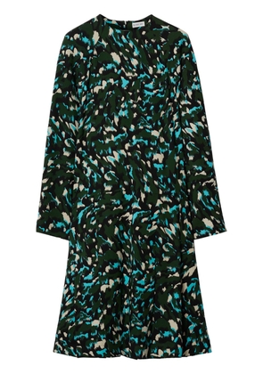 Burberry camoulage-print long-sleeve dress - Green