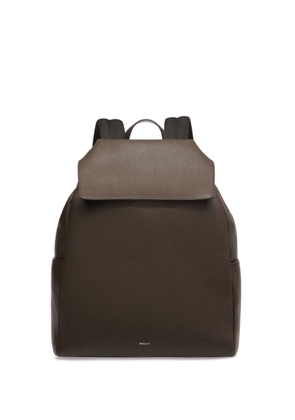 Bally logo-print leather backpack - Brown