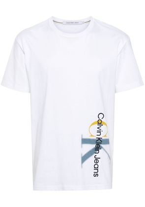 Calvin Klein embroidered-logo printed T-shirt - White