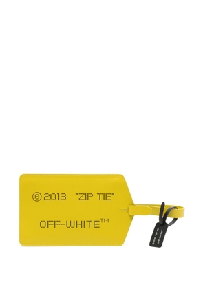 Off-White medium Zip Tie leather clutch bag - Yellow