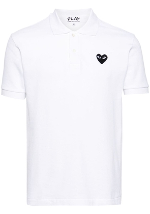 Comme Des Garçons Play heart-patch cotton polo shirt - White