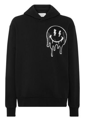 Philipp Plein smiley face-motif hoodie - Black
