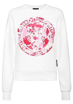 Plein Sport Carbon Tiger cotton sweatshirt - White