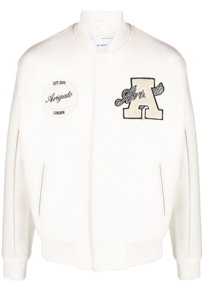 Axel Arigato logo-patch wool bomber jacket - Neutrals