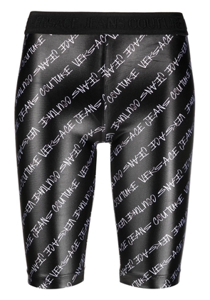 Versace Jeans Couture logo-print knee-length shorts - Black