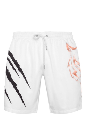 Plein Sport graphic-print swim shorts - White