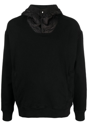 Ten C logo-patch cotton hoodie - Black