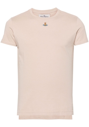 Vivienne Westwood Orb-embroidered cotton T-shirt - Neutrals