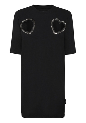 Philipp Plein cut-out cotton T-shirt dress - Black