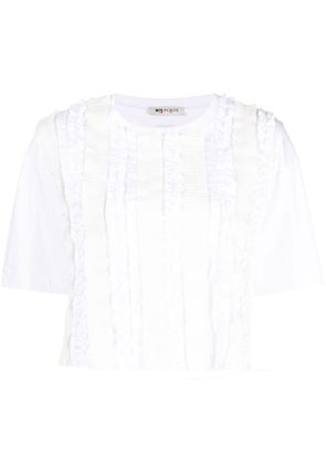 Ports 1961 ruffle-detail short-sleeved T-shirt - White