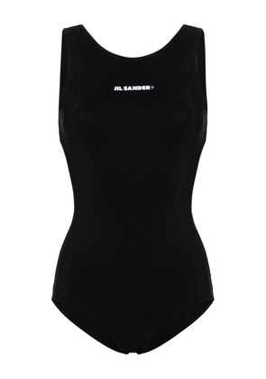Jil Sander + logo-print swimsuit - Black
