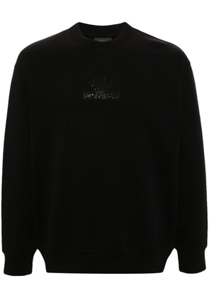 Emporio Armani logo-patch cotton-blend sweatshirt - Black