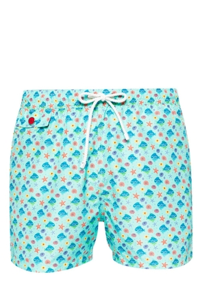 Kiton fish-print swim shorts - Green