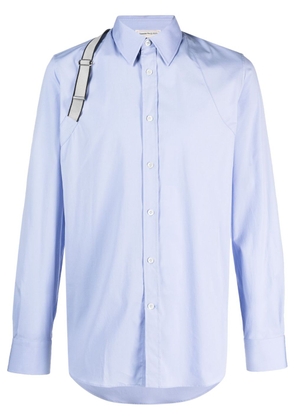 Alexander McQueen harness-detail poplin shirt - Blue