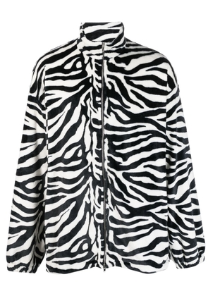 VETEMENTS zebra-pattern zip-fastening coat - Black
