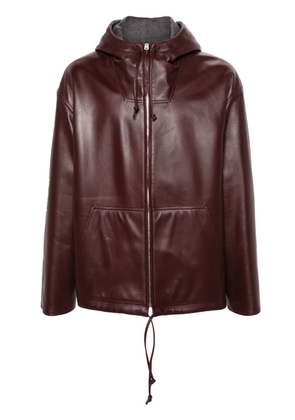 Bottega Veneta hooded leather jacket - Red
