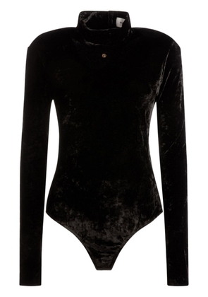 Bally crushed velvet high-neck bodysuit - Black