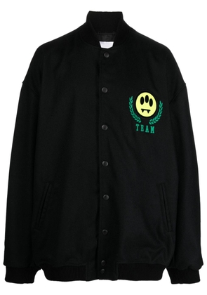 BARROW logo-embroidery zip-up bomber jacket - Black
