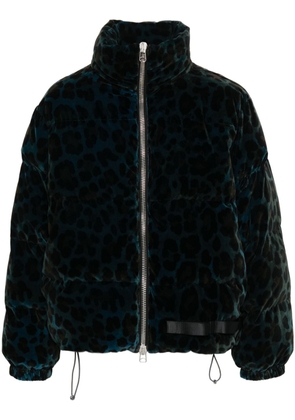 OAMC Trace leopard-print velvet jacket - Blue