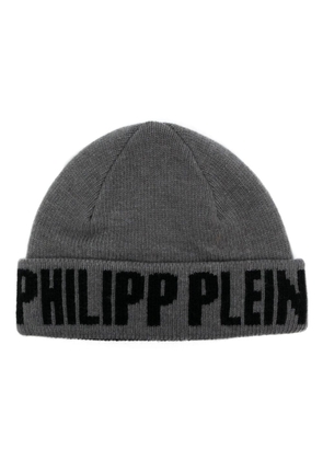 Philipp Plein Philipp Plein jacquard beanie - Grey