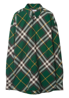 Burberry EKD-embroidered checkered cotton shirt - Green