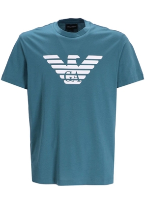 Emporio Armani logo-print cotton T-shirt - Blue