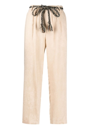 Alysi belted-waist corduroy trousers - Neutrals