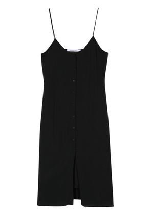 Calvin Klein Jeans logo-print buttoned midi dress - Black
