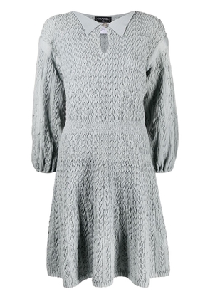 CHANEL Pre-Owned ruched knitted dress - Grey