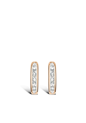 Pragnell 18kt rose gold mini RockChic diamond hoop earrings - Pink