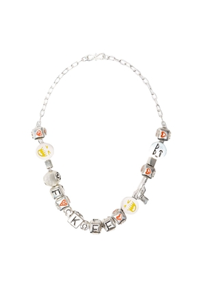 Natasha Zinko silver letters necklace