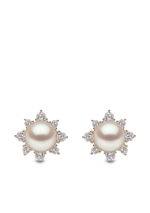 Yoko London 18kt yellow gold diamond pearl Trend earrings