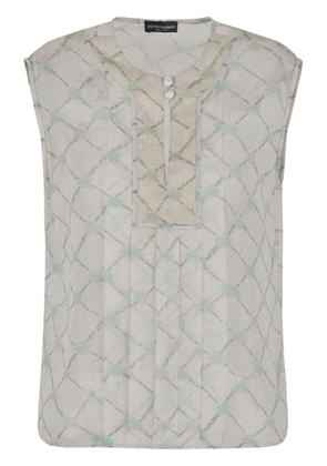 Emporio Armani abstract-print sleeveless blouse - Neutrals