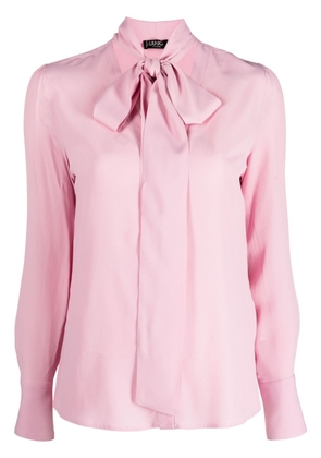 LIU JO pussy-bow long-sleeve shirt - Pink