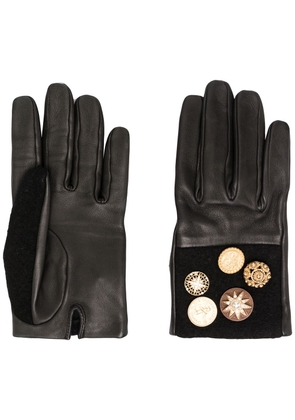 CHANEL Pre-Owned star motif leather gloves - Black