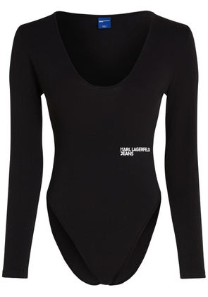 Karl Lagerfeld Jeans logo-print organic cotton bodysuit - Black
