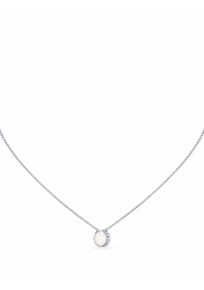 David Morris 18kt white gold Fortuna cacholong and diamond necklace - Silver