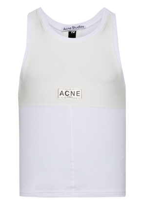 Acne Studios logo-patch panelled tank top - White