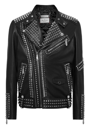 Philipp Plein studded leather jacket - Black