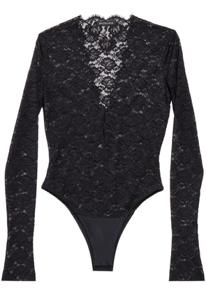 Balenciaga V-neck lace bodysuit - Black