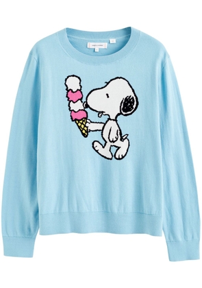Chinti & Parker Snoopy Ice Cream intarsia-knit jumper - Blue